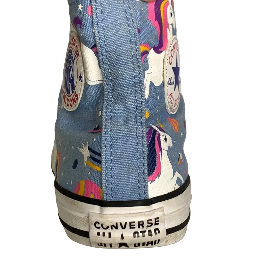 All Star Unicorn Converse Powder Blue High Top Girls Sneakers Size 3